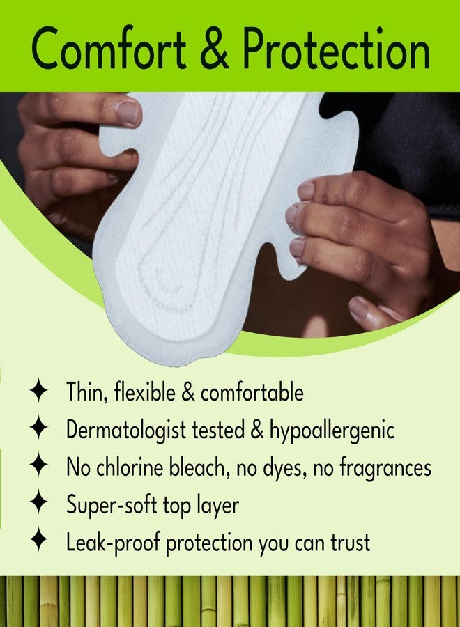 سباركل فوط سباركل بامبو فائقة الرقة | فوط صحية نسائية نباتية | فائقة النعومة ومقاومة للتسرب مع أجنحة | معتمدة من وزارة الزراعة الأمريكية، حيوية المنشأ، خالية من الكلور، مضادة للحساسية | عبوة عادية 40 فوطة - Image 2